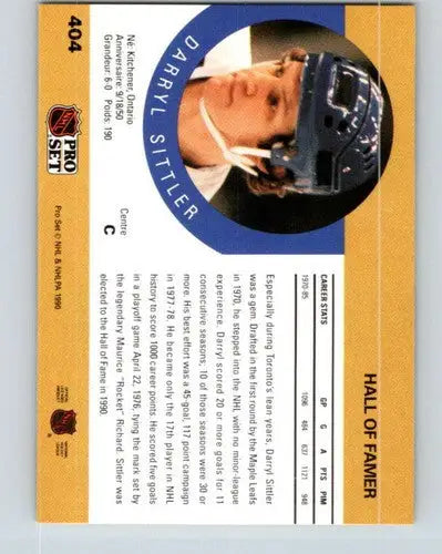 1990-91 Pro Set #404 Darryl Sittler NM-MT HOF ID:43245 - Trading Cards