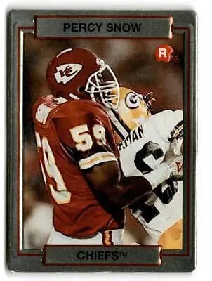 Percy Snow football card from 1990 Action Packed Rookie/Update collection