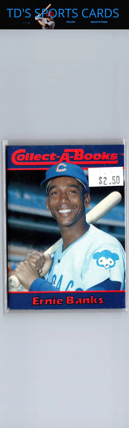 Ernie Banks baseball card from 1990 Collect-A-Books series, vintage sports memorabilia