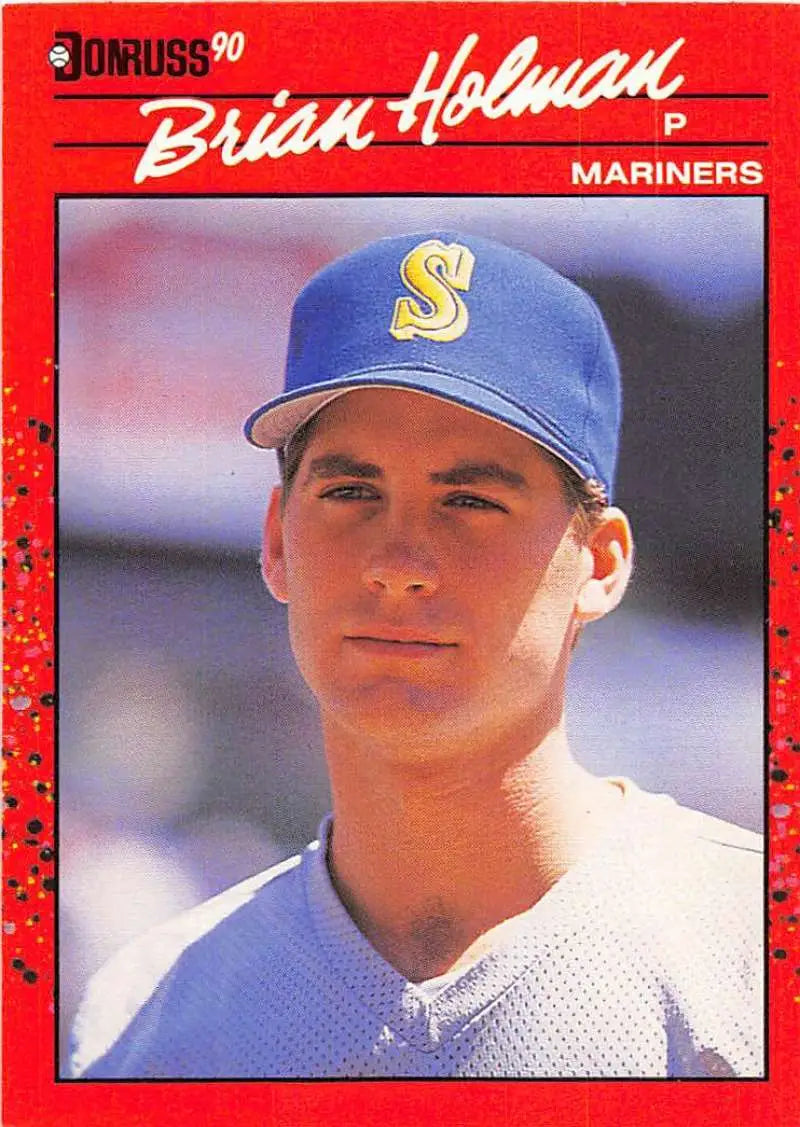 1990 Donruss #143 Brian Holman Seattle Mariners Baseball Card featuring blue cap design