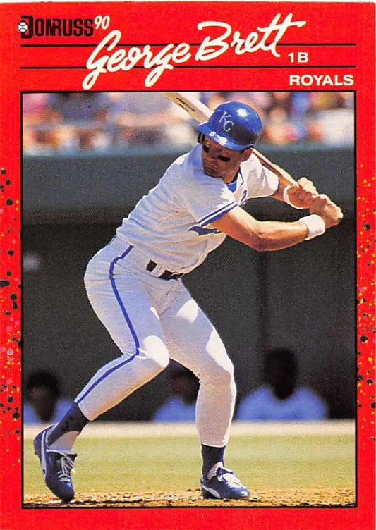 Red-bordered 1990 Donruss George Brett baseball card for Kansas City Royals fans