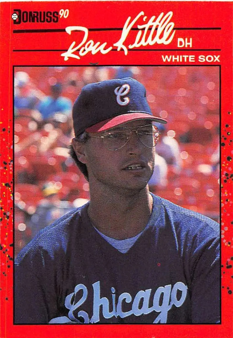 1990 Donruss Ron Kittle baseball card featuring Chicago White Sox player in blue uniform