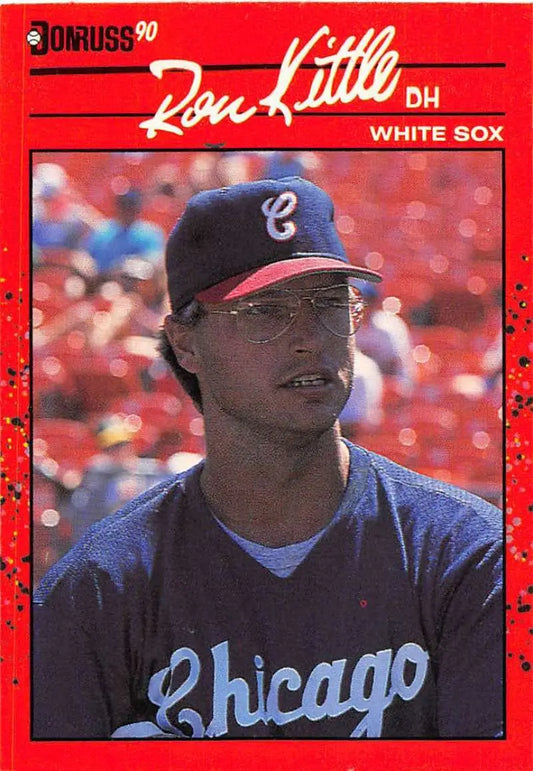 1990 Donruss Ron Kittle baseball card featuring Chicago White Sox player in blue uniform