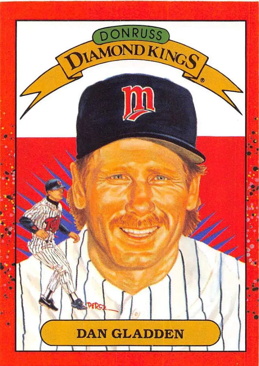 1990 Donruss #22 Dan Gladden DK baseball card of Minnesota Twins player in pinstripes