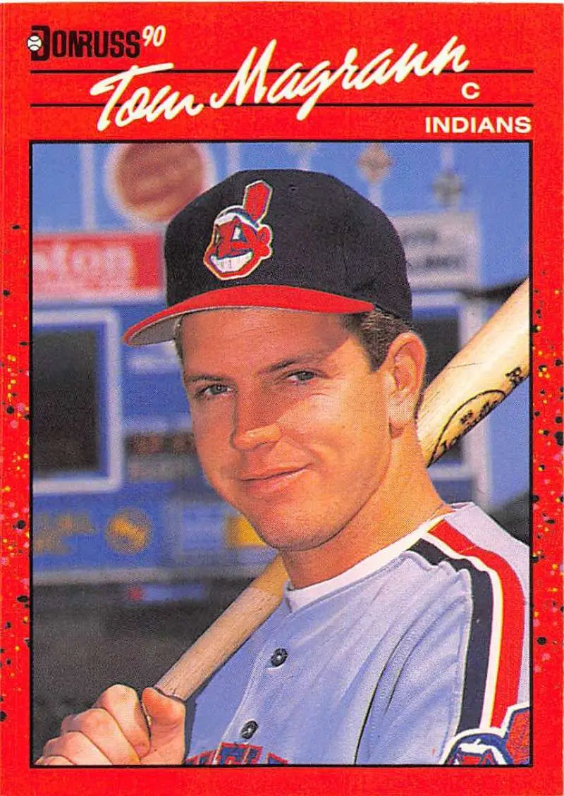 Red-bordered 1990 Donruss #374 Tom Magrann Rookie Cleveland Indians Baseball Card