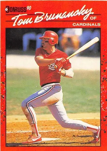 Tom Brunansky 1990 Donruss baseball card with original gloss, Cardinals NM-MT