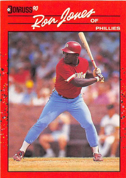 Red-bordered 1990 Donruss #487 Ron Jones baseball card for trading cards collection
