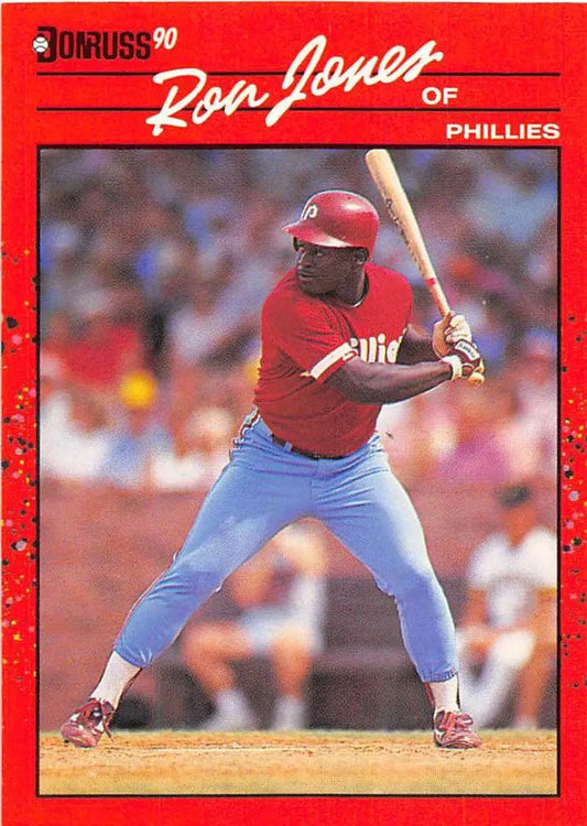 Red-bordered 1990 Donruss #487 Ron Jones baseball card for trading cards collection