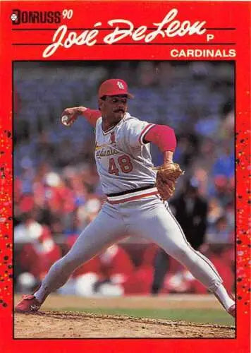 1990 Donruss #536 Jose DeLeon baseball card with original gloss, Cardinals collectible