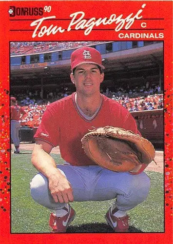 Tom Pagnozzi baseball card 1990 Donruss NM-MT Cardinals original gloss collectibles