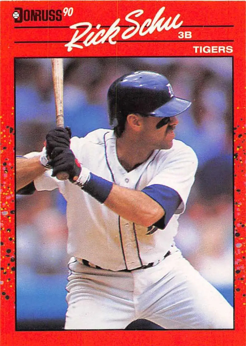 1990 Donruss baseball card of Detroit Tigers player in batting stance, trading cards collection