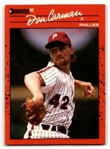 Original gloss Don Carman Philadelphia Phillies baseball card 1990 Donruss #604 EX