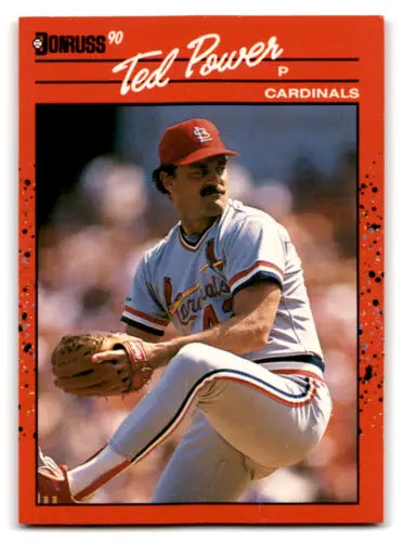 Ted Power baseball card from 1990 Donruss, original gloss, NM-MT Cardinals