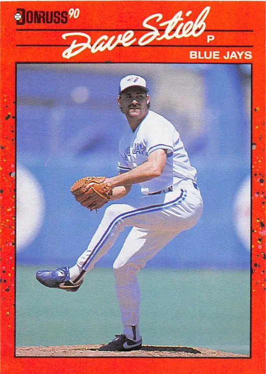 1990 Donruss #87 Dave Stieb baseball card showcasing Blue Jays pitcher in delivery
