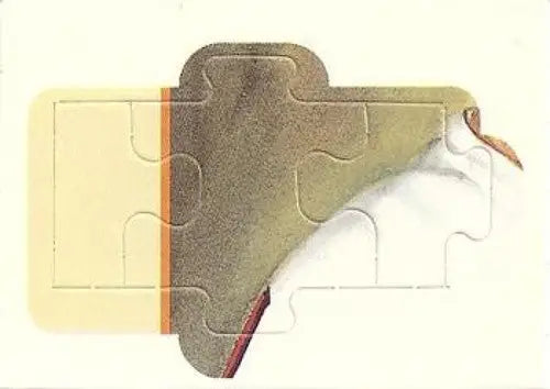 Partially assembled Donruss Carl Yastrzemski puzzle with original gloss, beige and brown colors