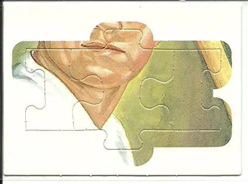 Unassembled Yastrzemski puzzle piece with partial human face image, original gloss, Donruss Carl Yastrzemski