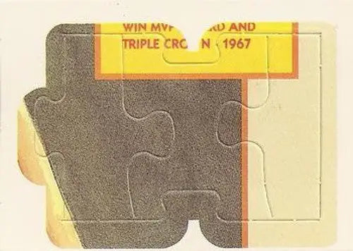 Original gloss Donruss Carl Yastrzemski puzzle featuring dark textured image and yellow border