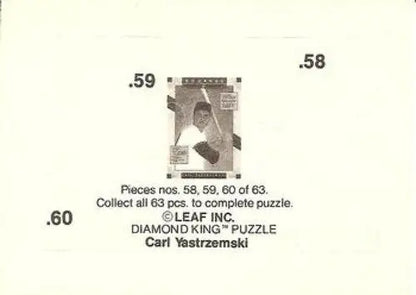 Yastrzemski puzzle piece from 1990 Donruss Carl Yastrzemski with original gloss