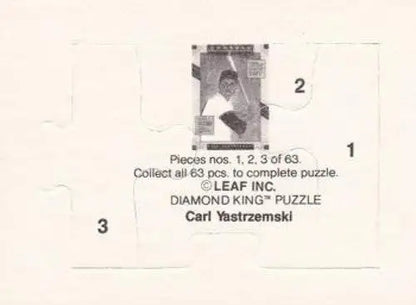 Yastrzemski puzzle featuring original gloss from 1990 Donruss Carl Yastrzemski series