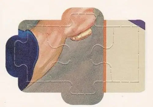 Original gloss Donruss Carl Yastrzemski puzzle featuring a foot in a blue shoe with blank space