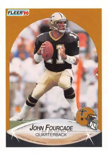 1990 Fleer #186 John Fourcade NM-MT Saints football card with original gloss