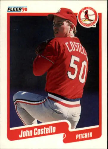 John Costello 1990 Fleer baseball card with original gloss from Cardinals Simply Sandoval