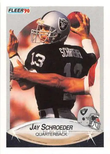 Jay Schroeder football card 1990 Fleer #259 NM with original gloss mint LA Raiders
