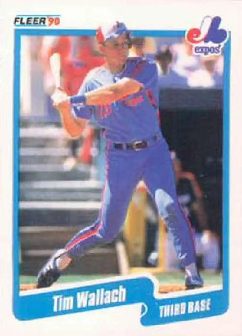 Tim Wallach in batting stance on a 1990 Fleer Montreal Expos baseball card
