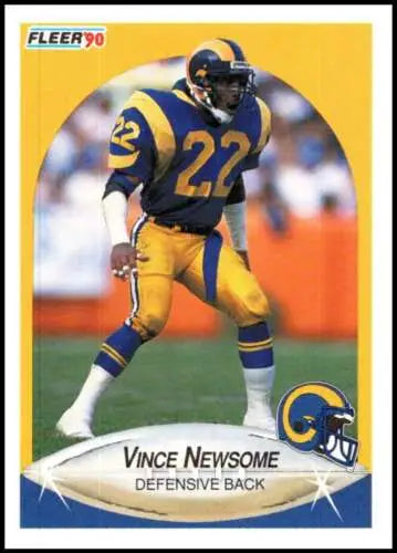 1990 Fleer #44 Vince Newsome Rookie Card in original gloss with LA Rams colors