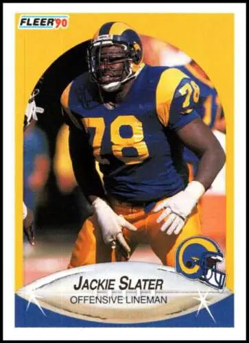 1990 Fleer #45 Jackie Slater NM-MT card with original gloss, LA Rams offensive lineman