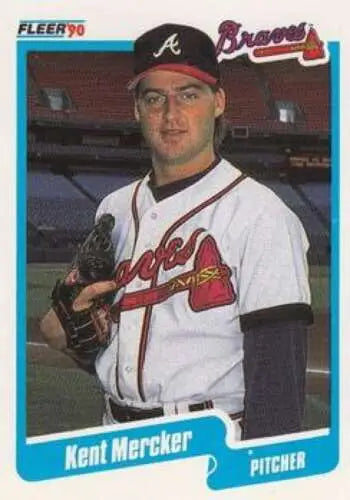 1990 Fleer Kent Mercker NM-MT RC Rookie card with original gloss for Braves collectors