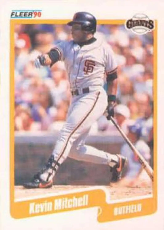 Kevin Mitchell at the plate on a 1990 Fleer San Francisco Giants baseball card