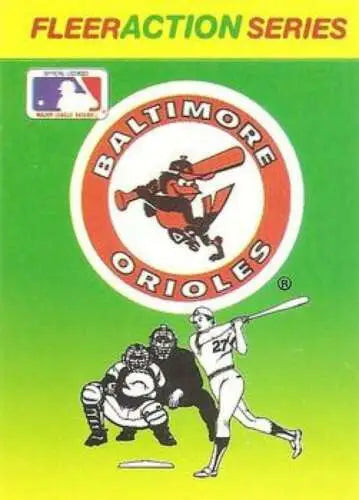 1990 Fleer Action Series Team Stickers Baltimore Orioles original gloss collectible card