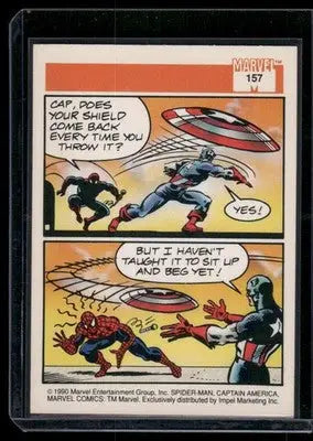 Impel Marvel Captain America Spider-Man trading card from 1990 Impel Marvel series