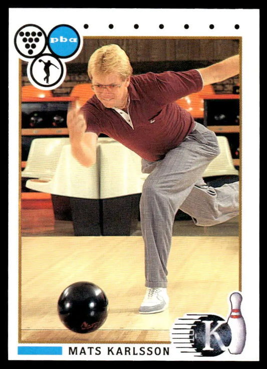 Professional bowler Mats Karlsson releasing a ball in a PBA Bowling Card image