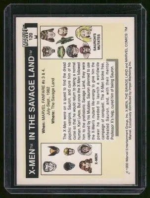 Marvel Comics trading card in protective sleeve for 1990 Marvel Comics #120 display