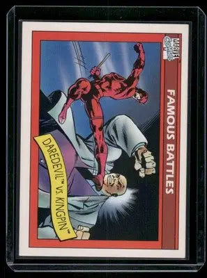 Marvel Comics Daredevil trading card showing Daredevil fighting Kingpin from 1990 series