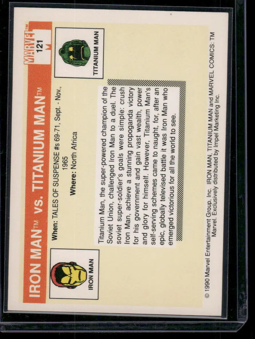 Marvel Comics Titanium Man Iron Man trading card from Series 1 depicting Titanium Man Iron