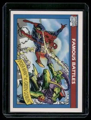 Marvel Green Goblin trading card featuring Spider-Man battling Green Goblin from 1990