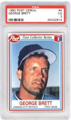 Graded George Brett baseball card from 1990 Post George Brett PSA 3 collection