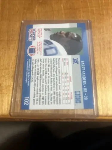 1990 Pro Set #102 Barry Sanders trading card featuring Hall of Fame player