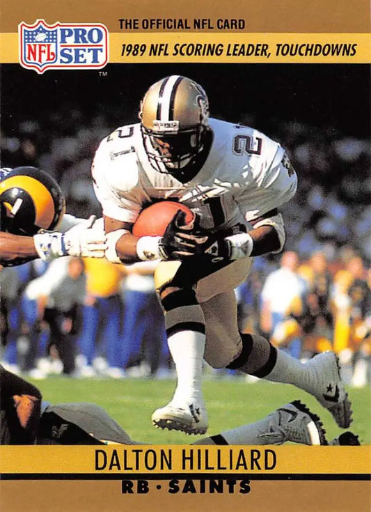 Pro Set NFL trading card of Dalton Hilliard, New Orleans Saints running back, 1989