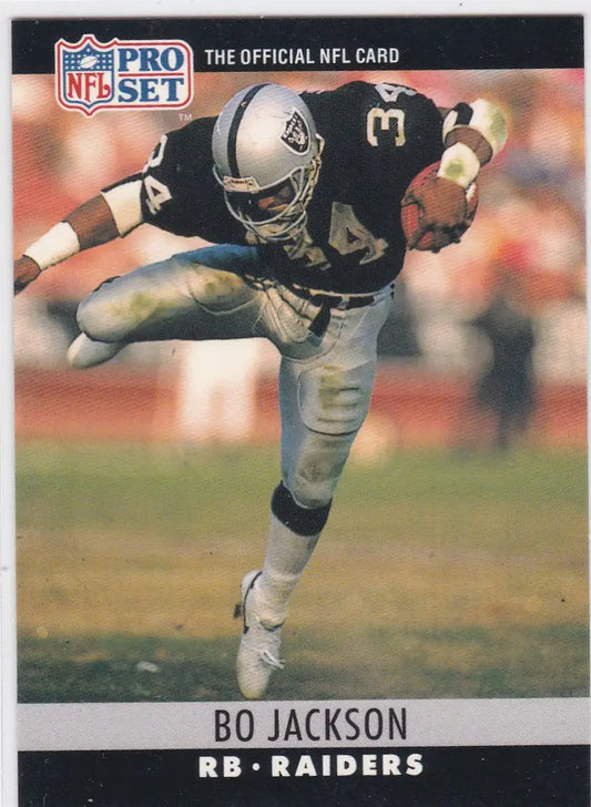 1990 Pro Set #155 Bo Jackson Oakland Raiders football card collectible item