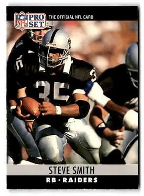 Steve Smith 1990 Pro Set #157 trading card featuring the NFL star on display