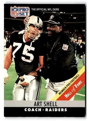 Football card from 1990 Pro Set featuring Art Shell, #161a Art Shell collectible
