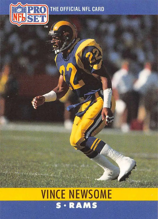 NFL Pro Set trading card of Vince Newsome in Los Angeles Rams uniform #92