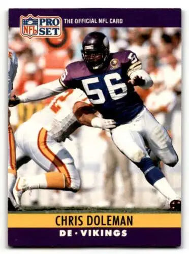 1990 Pro Set #188 Chris Doleman Minnesota Vikings Football Card original gloss EX