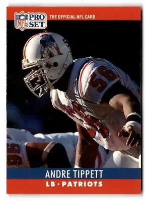 Andre Tippett 1990 Pro Set #208 trading card featuring the NFL linebacker