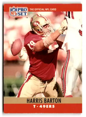 Harris Barton football card 1990 Pro Set original gloss 49ers ID:67082