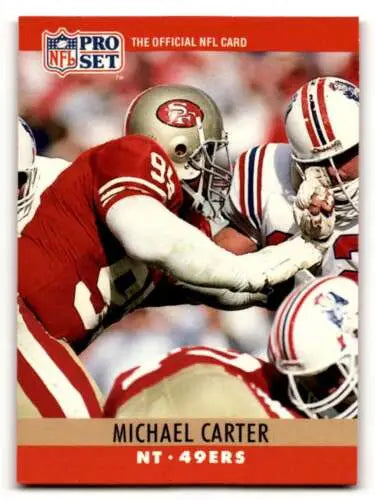 Original gloss Michael Carter San Francisco 49ers football card 1990 Pro Set #285